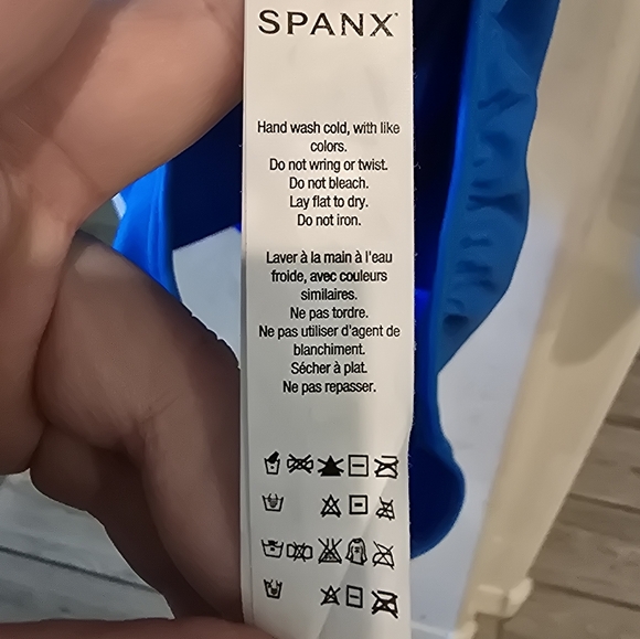 SPANX Long Sleeve 1/2 Zip One Piece Swimsuit Rashgaurd Blue 6 - Picture 4 of 4